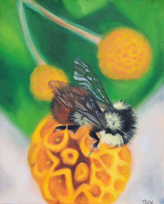 Bumble Buddleja I - Original Oil Painting