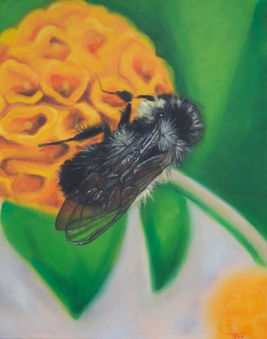 Bumble Buddleja III - Original Oil Painting